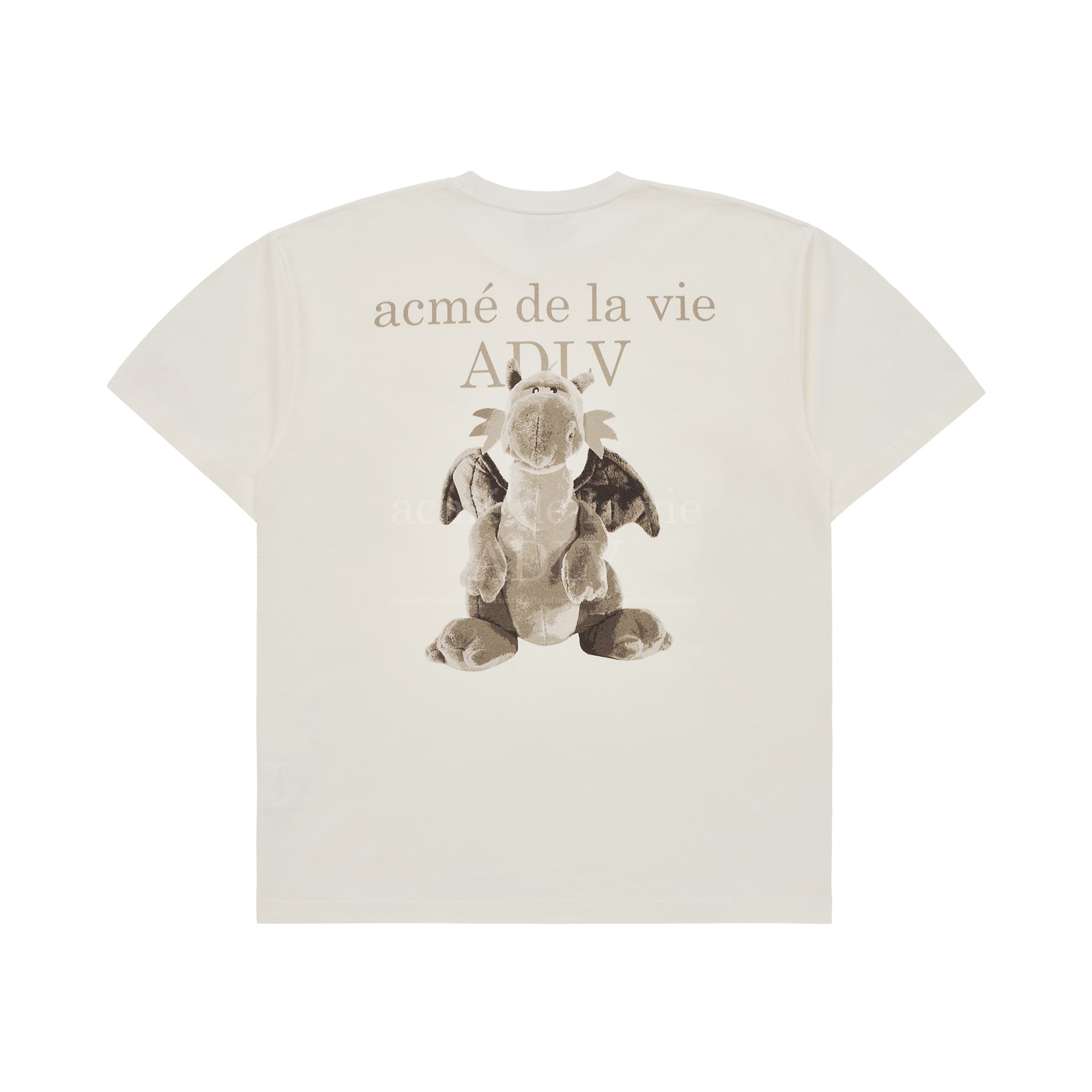 ADLV FUZZY DRAGON ARTWORK SHORT SLEEVE T-SHIRT CREAM