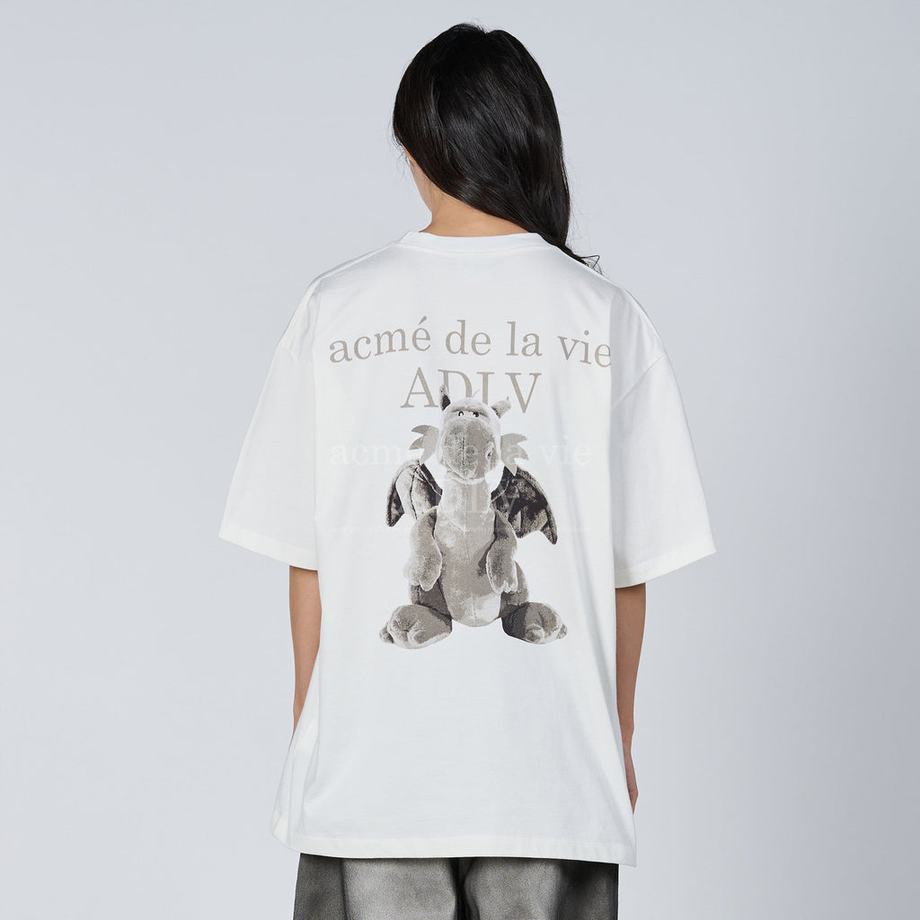 ADLV FUZZY DRAGON ARTWORK SHORT SLEEVE T-SHIRT CREAM