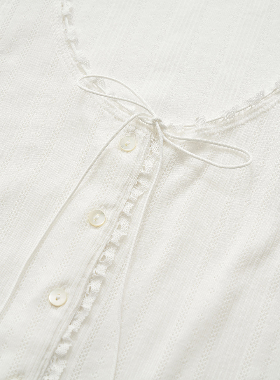 White Ravioli Lace-Trim Tank Top