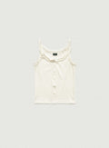 Lebeau Button Sleeveless Top_Ivory