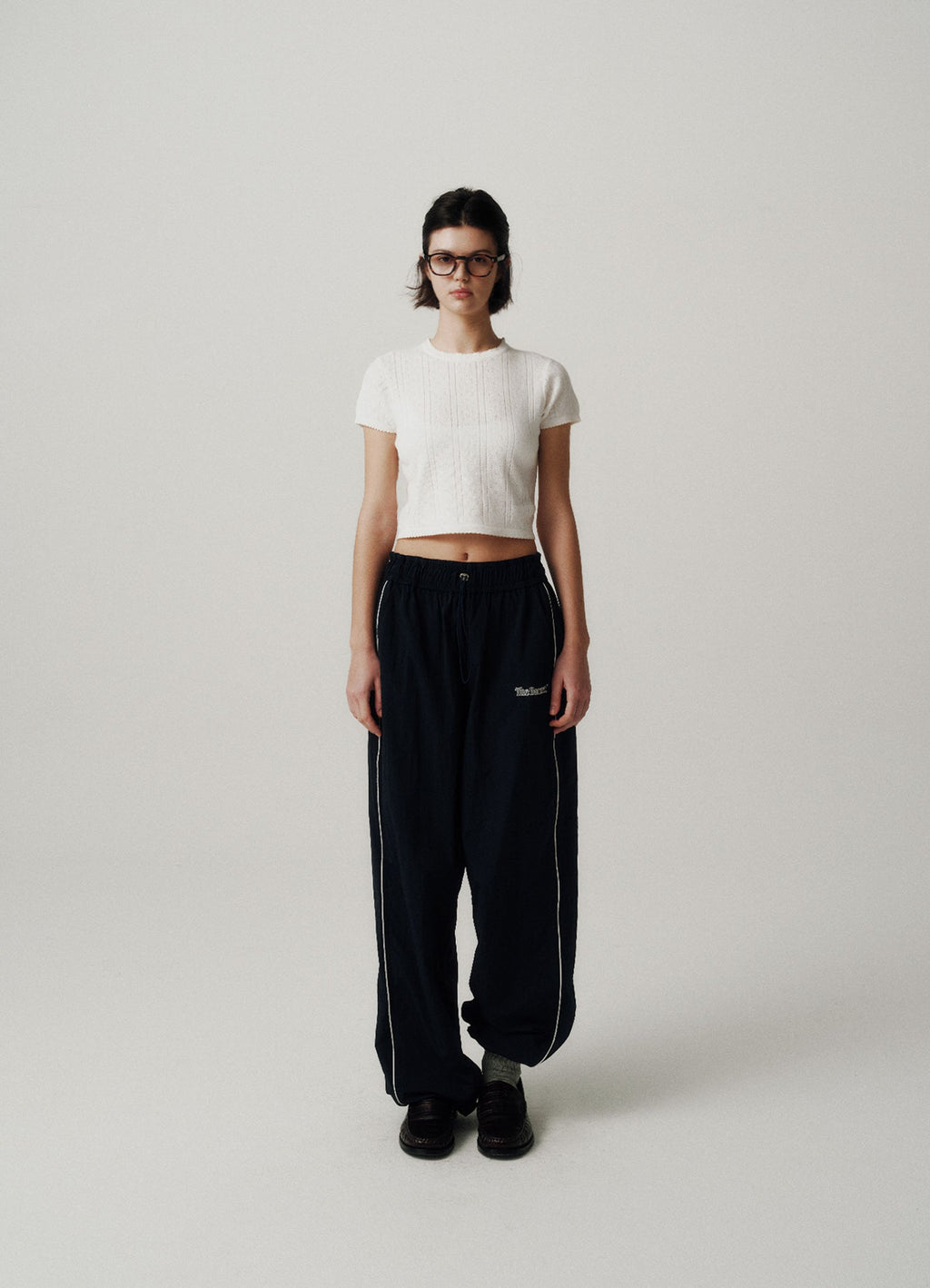 Ivory Cotton Eyelet Knit Top