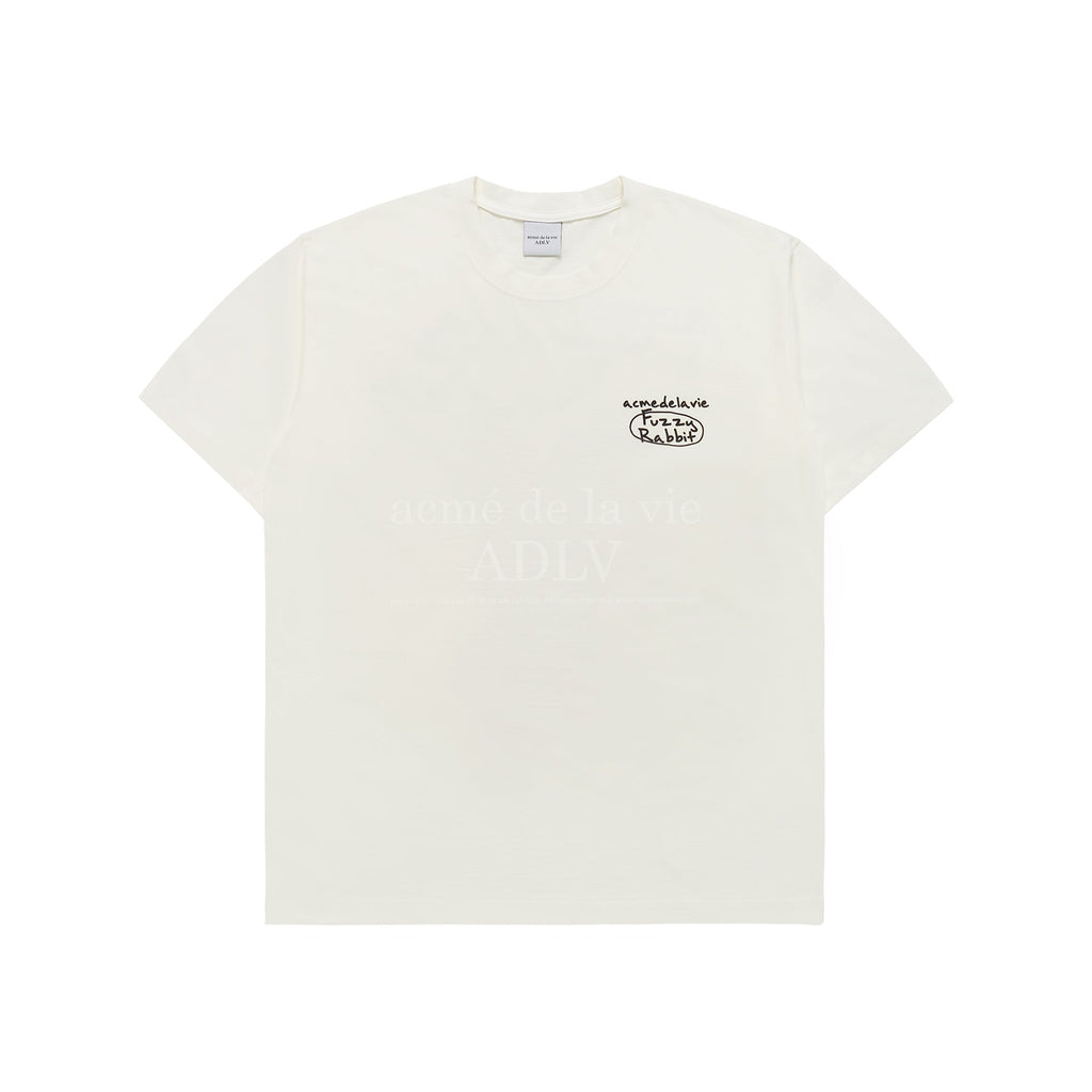 ADLV DOODLE FUZZY RABBIT SHORT SLEEVE T-SHIRT CREAM