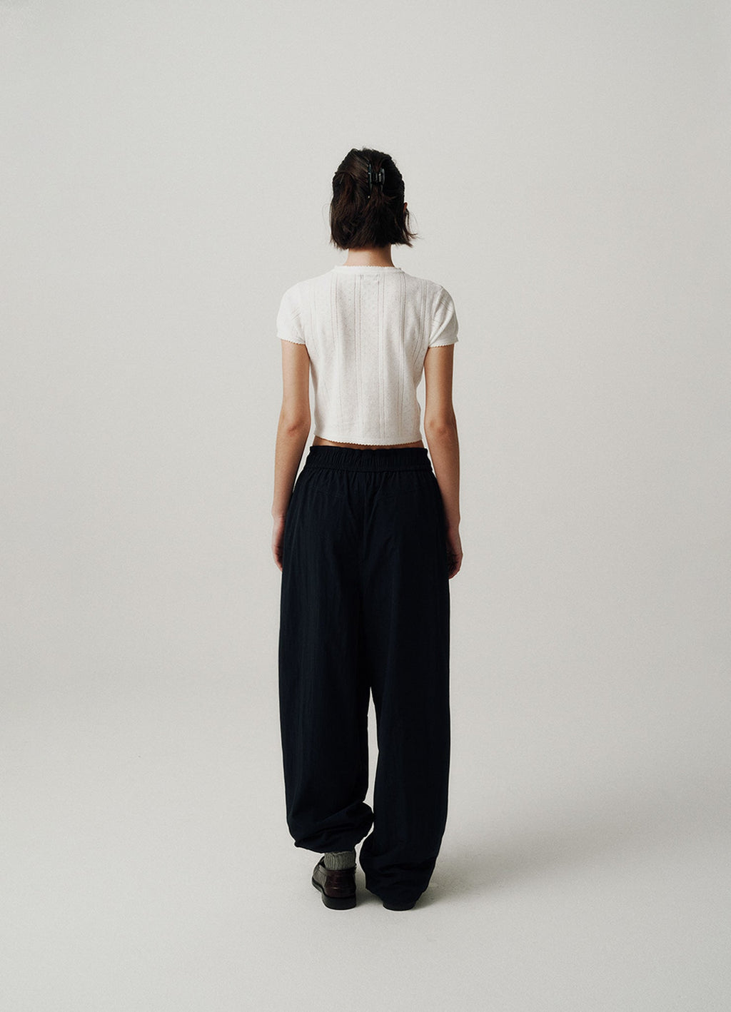 Ivory Cotton Eyelet Knit Top
