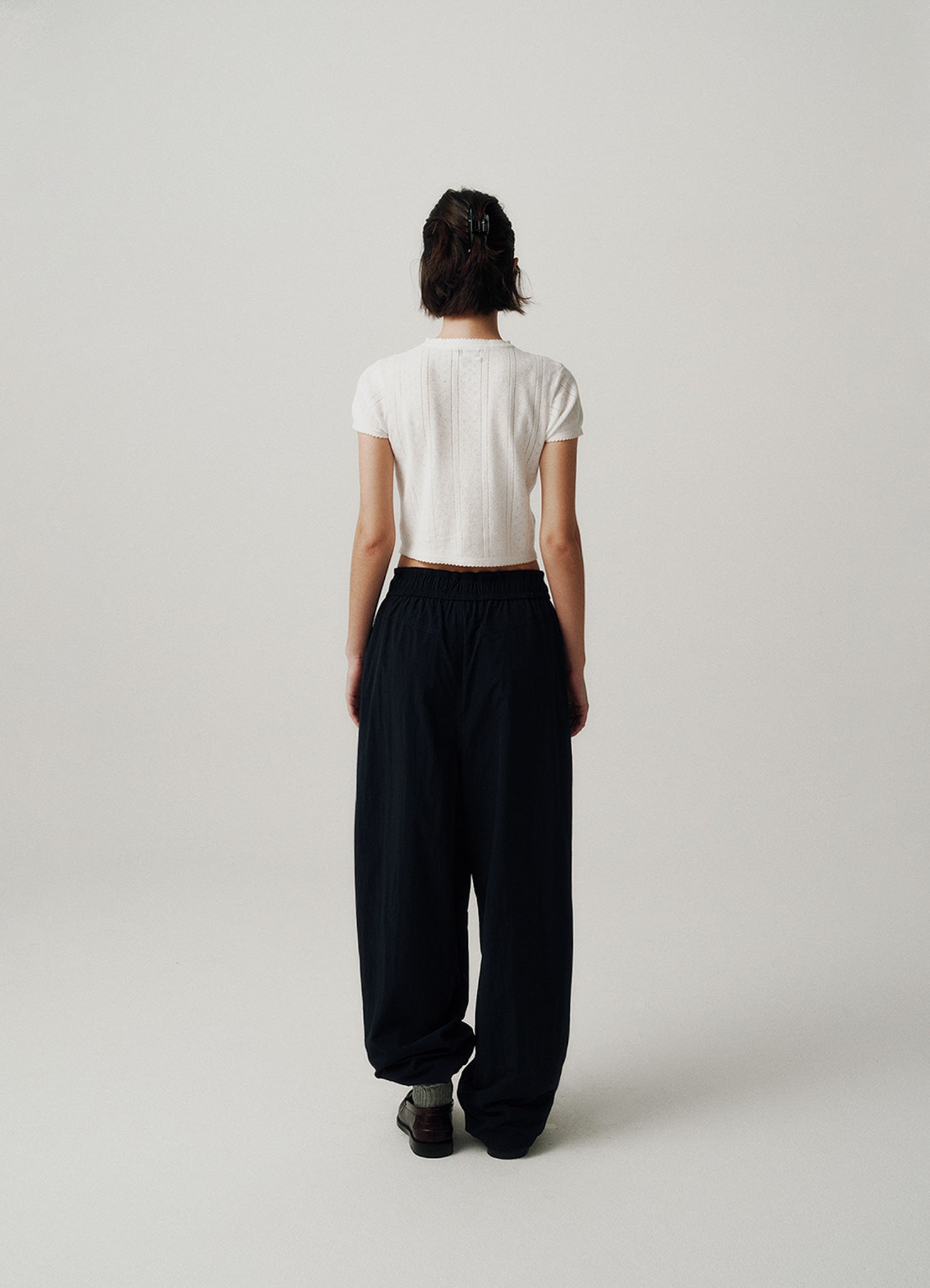 Ivory Cotton Eyelet Knit Top