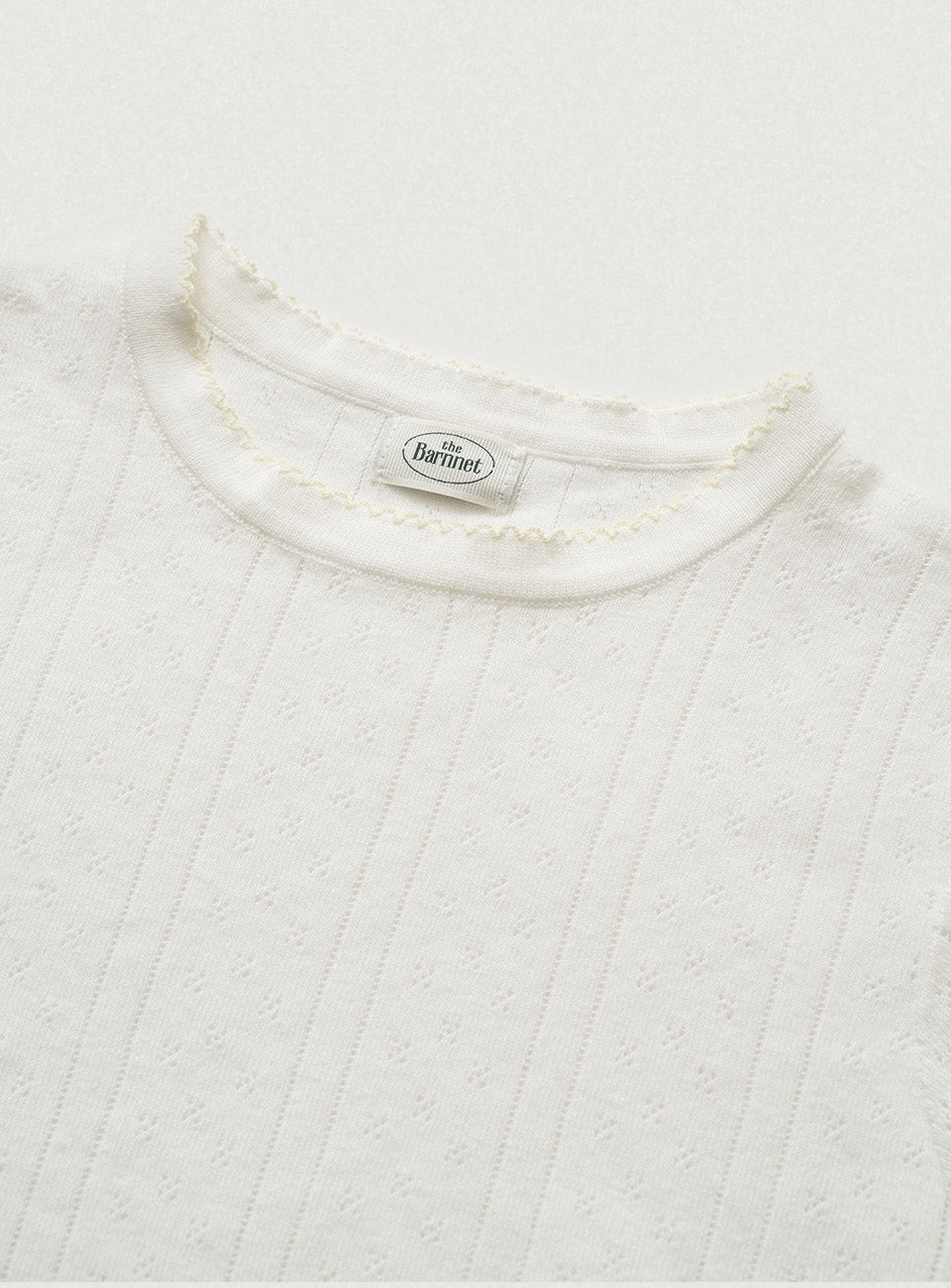 Ivory Cotton Eyelet Knit Top