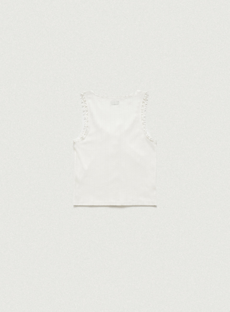 White Ravioli Lace-Trim Tank Top