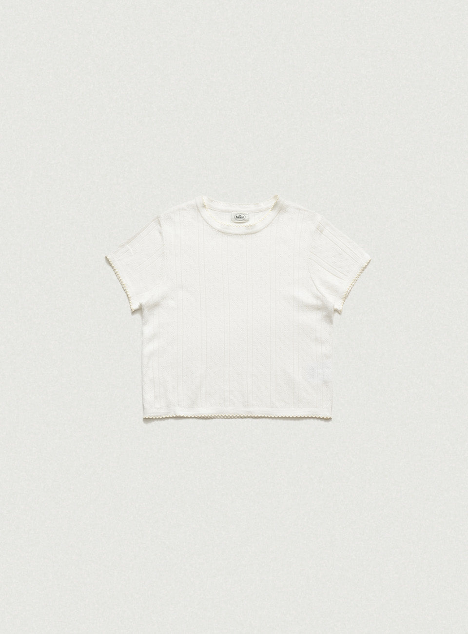 Ivory Cotton Eyelet Knit Top