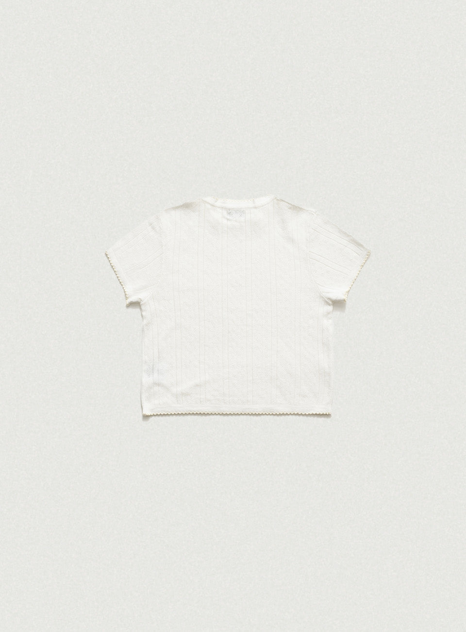 Ivory Cotton Eyelet Knit Top