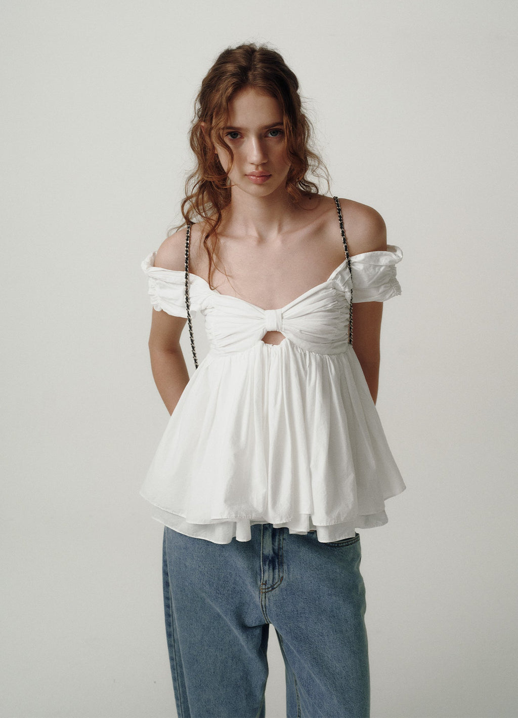 White Magnolia Off-Shoulder Top