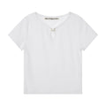 U-NECK LOGO CLIP TOP - WHITE