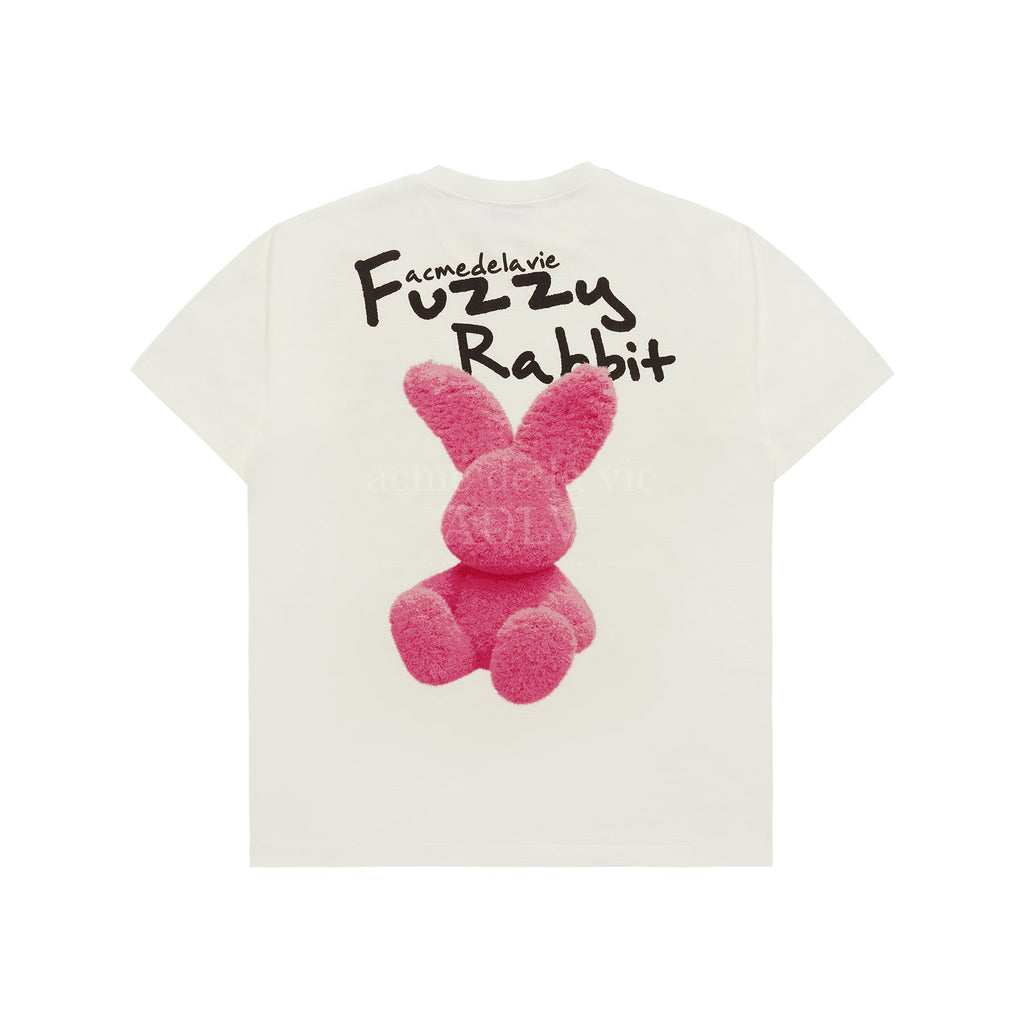 ADLV DOODLE FUZZY RABBIT SHORT SLEEVE T-SHIRT CREAM