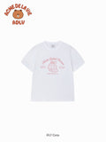 ADLV WOMAN BROWN LINE FRIENDS SHORT SLEEVE T-SHIRT WHITE